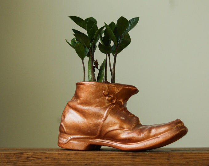 Ceramic Boot Planter in Metallic Copper for 3inch to 4inch Etsy