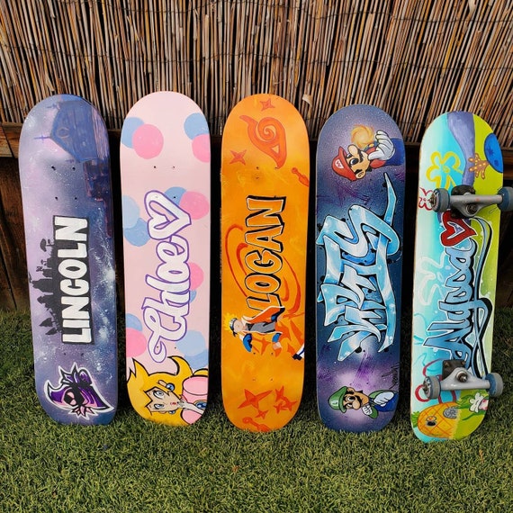Hand Painted Skateboard Decks Etsy
