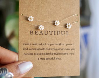 Dainty Daisy Flower Choker, Invisible Floating Necklace