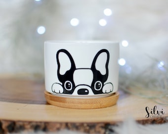 French bulldog ceramic planter for succulents or house plants | Dog lover’s gift| Gift for her| Cute dog | minimalist pot| personalized Pot