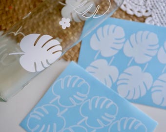 Monstera Leaf Vinyl Decal, Tropical Tumbler Stickers decal