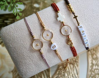 Mustard Seed Bracelet, Faith Bracelet, Initial Bracelet, Boho Beaded Jewelry, Waterproof
