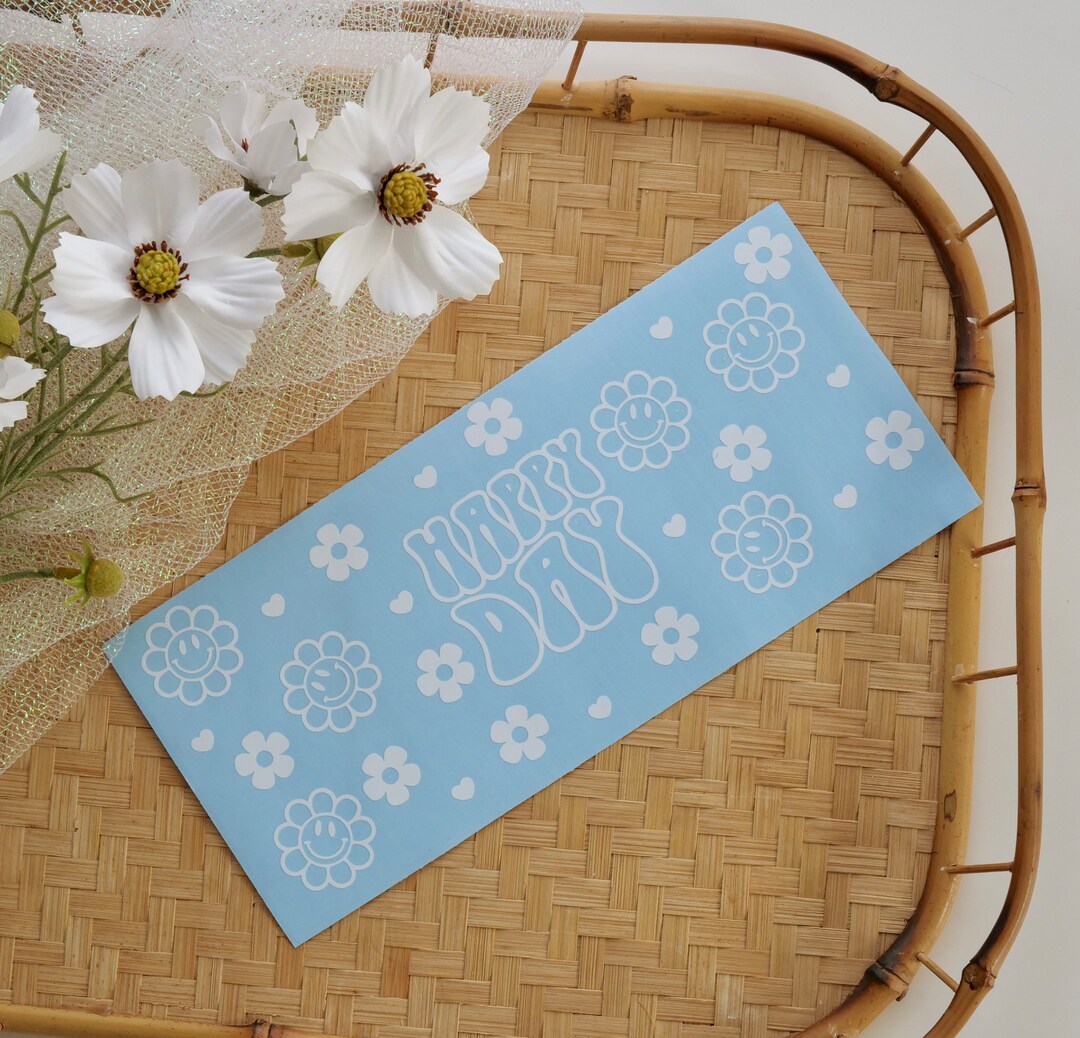 Cute Flower Vinyl Sticker Decal for Cups, Beer Can Glass, Stanley Cups