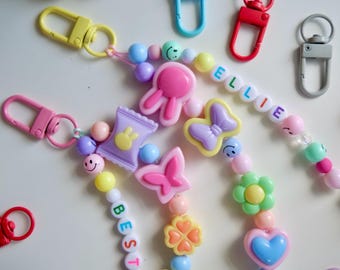 Custom Name Keychain Craft Kit for Kids. Holiday Craft. Party favors. Back to school