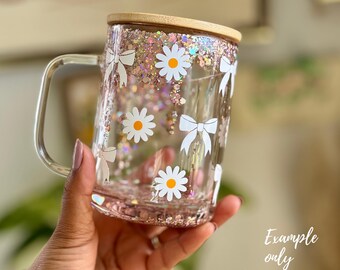 Coquette Bow & Flower Vinyl Decal, Tumbler Sticker