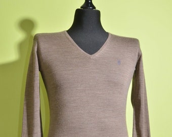All Saints Shadow V Neck Long Sleeve Gray Jumper Sweater Slim Fit Size S
