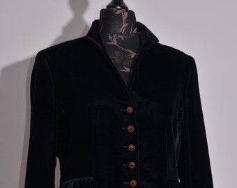 NVSCO Sartoria Women&#39;s Black Classic Velour Italy Made Jacket Size 46