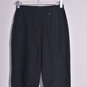 Gudrun Sjoden Women&#39;s Black Linen / Cotton Wide Leg Trousers Pants Size M