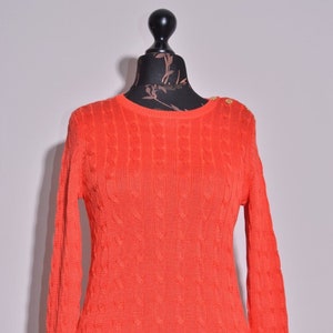 Lauren Ralph Lauren Women&#39;s Red Jumper Sweater Cable Knit Size S