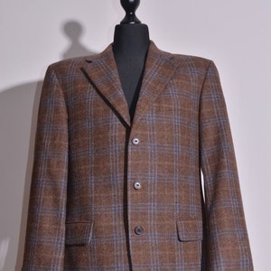 Hugo Boss Men&#39;s Wool Brown Check Blazer Jacket Size EU50 / UK40