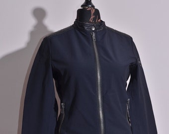 COLMAR Women's Biker Style Black Short Jacket Size 42