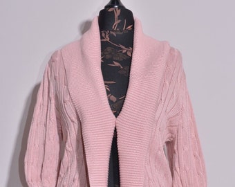Vintage Ralph Lauren Cable Knit Women&#39;s Cardigan Jumper Size S