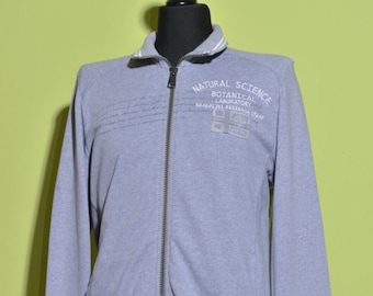 Napapijri Men's Grey Full Zip Long Sleeve Cotton Jumper Sweater Size L