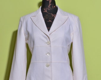 RED Valentino Women's Cream Beige Wool Blend Jacket Size 46 Classic Elegant Ladies