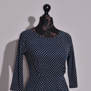 Max Mara - Robe week-end femme effet cache-cœur à manches 3/4 bleu marine extensible Taille XS