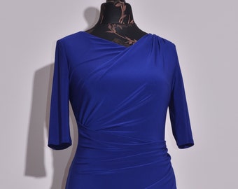 Lauren Ralph Lauren Electric Blue Cowl Neck Dress Size US6 UK10
