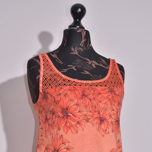 BNWT Desigual Womens Diana Top Sleeveless Coral Red Flower Print Size S UK10