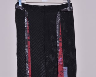 BNWT Desigual Women&#39;s Black Terry Trousers Belted Boho Pants Size 42 UK14 US8