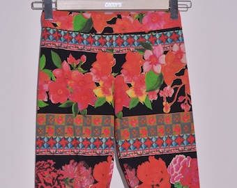 BNWT Desigual Leggins da donna Floral Colordul Stretch Skinny Taglia L (Adatto a M)