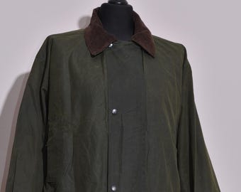 Chaqueta encerada para hombre, color verde, para pesca, tiro, trabajo, equitación, ropa de granja, talla XXL/2XL