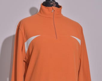 Chaqueta polar Mammut naranja con cremallera 1/4 para mujer, ropa deportiva para senderismo y actividades al aire libre, talla L