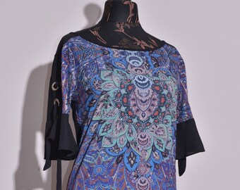 BNWT Desigual Womens Yamina 3/4 Sleeve Abstract Floral Print Dress Size S UK10