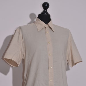 Dolce & Gabbana Men&#39;s Short Sleeve Shirt Cotton Beige Size 50 / M
