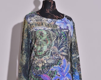 BNWT Desigual Womens Long Sleeve Lined Dress Flower Print Size 40 UK12 US6