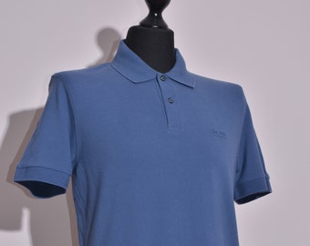 Hugo Boss Mens Short Sleeve Cotton Polo Shirt Blue Regular Fit Size L