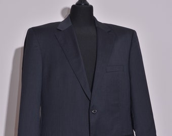 墨黒 90s HUGO BOSS Double tailored Jacket Vintage 80's - 90's -hugo Boss- Men's Double Breasted Suit Coat