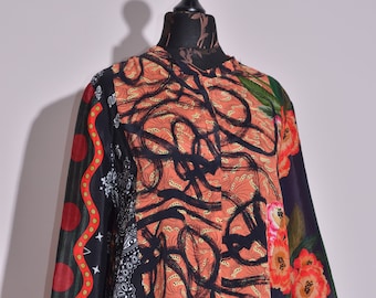 BNWT Desigual Womens Multicoloured Long Sleeve Blouse Top Size XL UK16