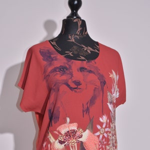 BNWT Desigual Ts Fox T-shirt pour femme à manches courtes et imprimé fleuri, taille M UK12