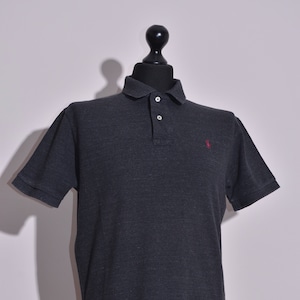 Polo Ralph Lauren Mens Short Sleeve Polo Shirt Cotton Dark Grey Size M