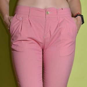 JACOB COHEN Ladies 7075 Vintage Casual Chino Cropped Pink Pants Trousers Size 26