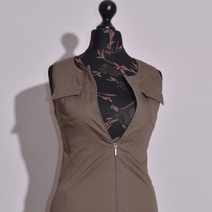 Vestido tubo con cremallera completa y sin mangas para mujer de Weekend Max Mara, 4 bolsillos, talla UK6/IT38
