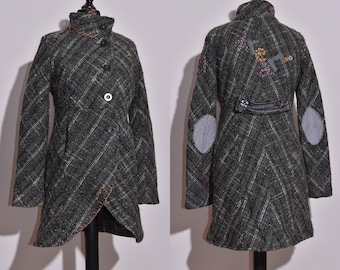 Veste d hiver bouffante longue Desigual Espagne Taille 36 veste d hiver bouffante a motifs gris noir Desigual veste d hiver Desigual manteau Etsy France