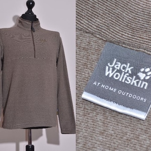Jack Wolfskin Men&#39;s Brown Fleece Jumper 1/4 Zip Nanuk 100 Size M