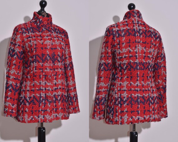 Abrigo de mujer Desigual de largo medio en mezcla de lana en color rojo talla 38 Etsy Espana
