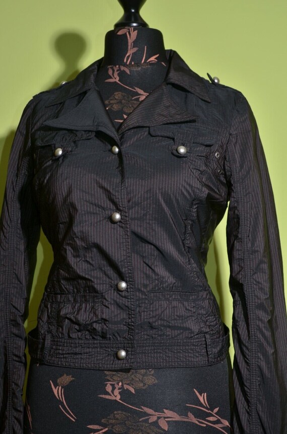 ジャケット COSTUME NATIONAL Women Jackets 25500 CP BLACK Black Women's COSTUME NATIONAL CNC Striped Jacket Size 30/44