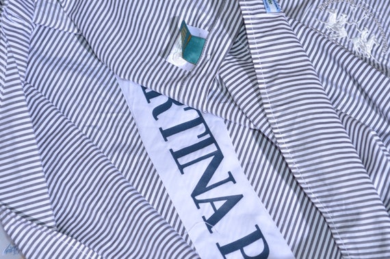 Chemise Homme Club Room Rayée Bleue Taille M - Manches Longues Col Boutonné - Occasion Très Bon état