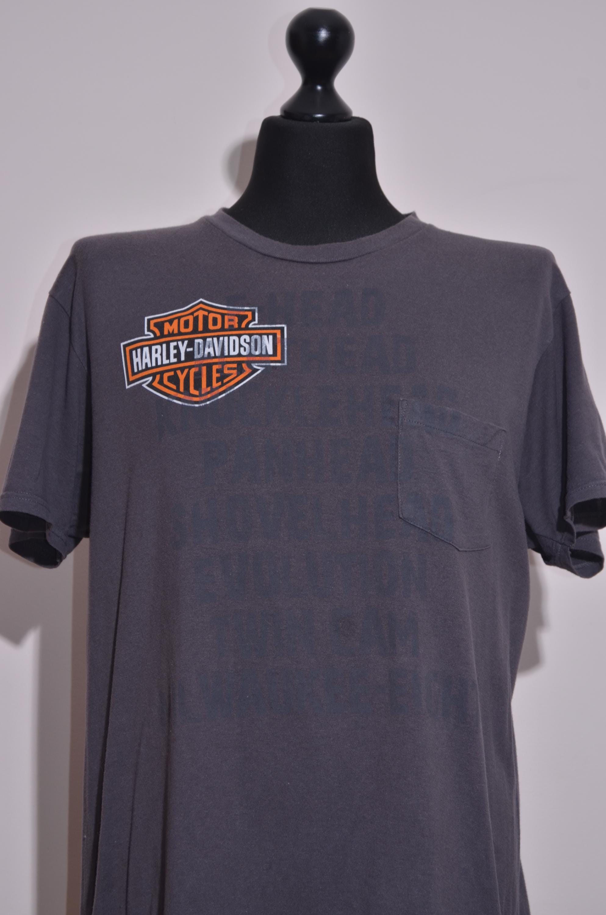 Harley-davidson Santa Fe T-shirt Mens Sz L Gray Biker Graphic Tee