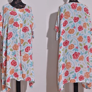 Gudrun Sjoden Womens Tunic Dress Viscose Floral Midi Size L/XL
