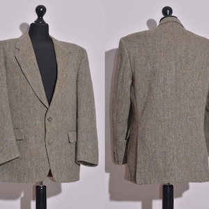 Harris Tweed Men's Wool Blazer Jacket Sport Coat Brown/Grey Size 40R