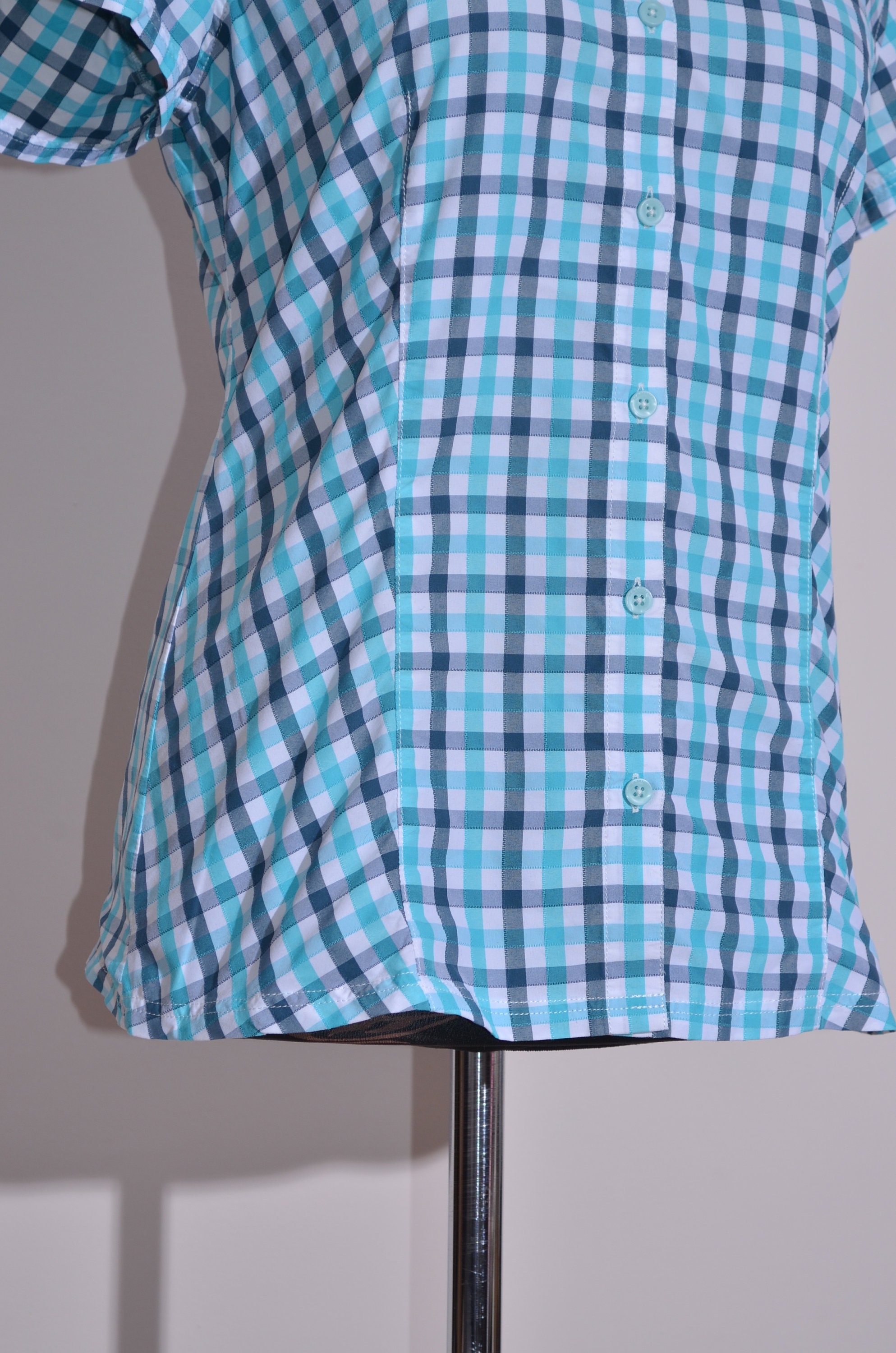Chemise Femme Mammut Bleu à Carreaux – Manches Longues, Taille S, Coton (occasion Parfait état)