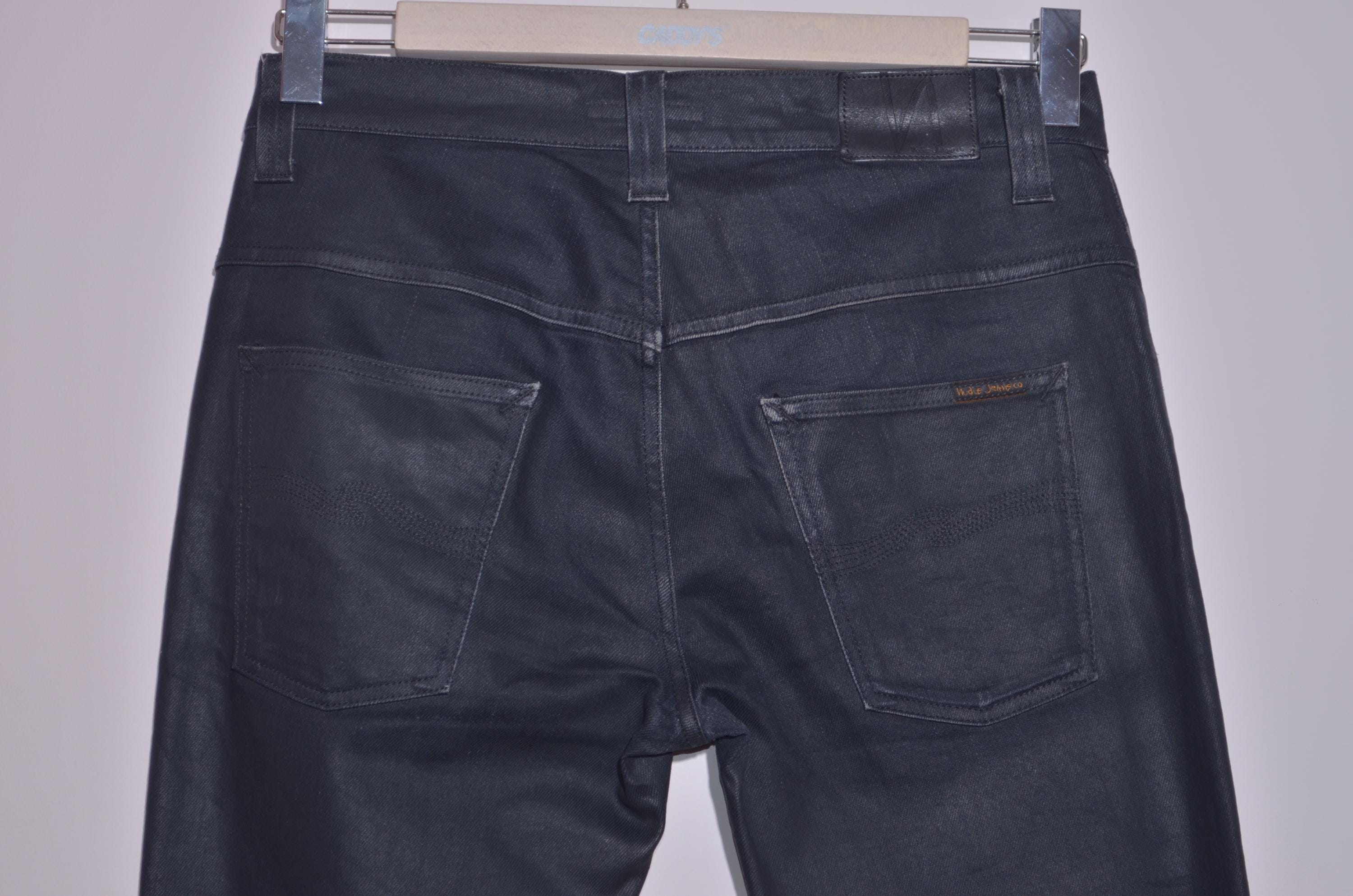 Nudie Jeans Thin Finn Back 2 Black Slim Fit Stretch Organic Denim