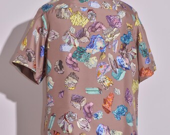 hermes mineraux エルメス 鉱物 鉱石シルク トップス 楽天市場】HERMES エルメス カレ90 MINERAUX 鉱物柄 シルク