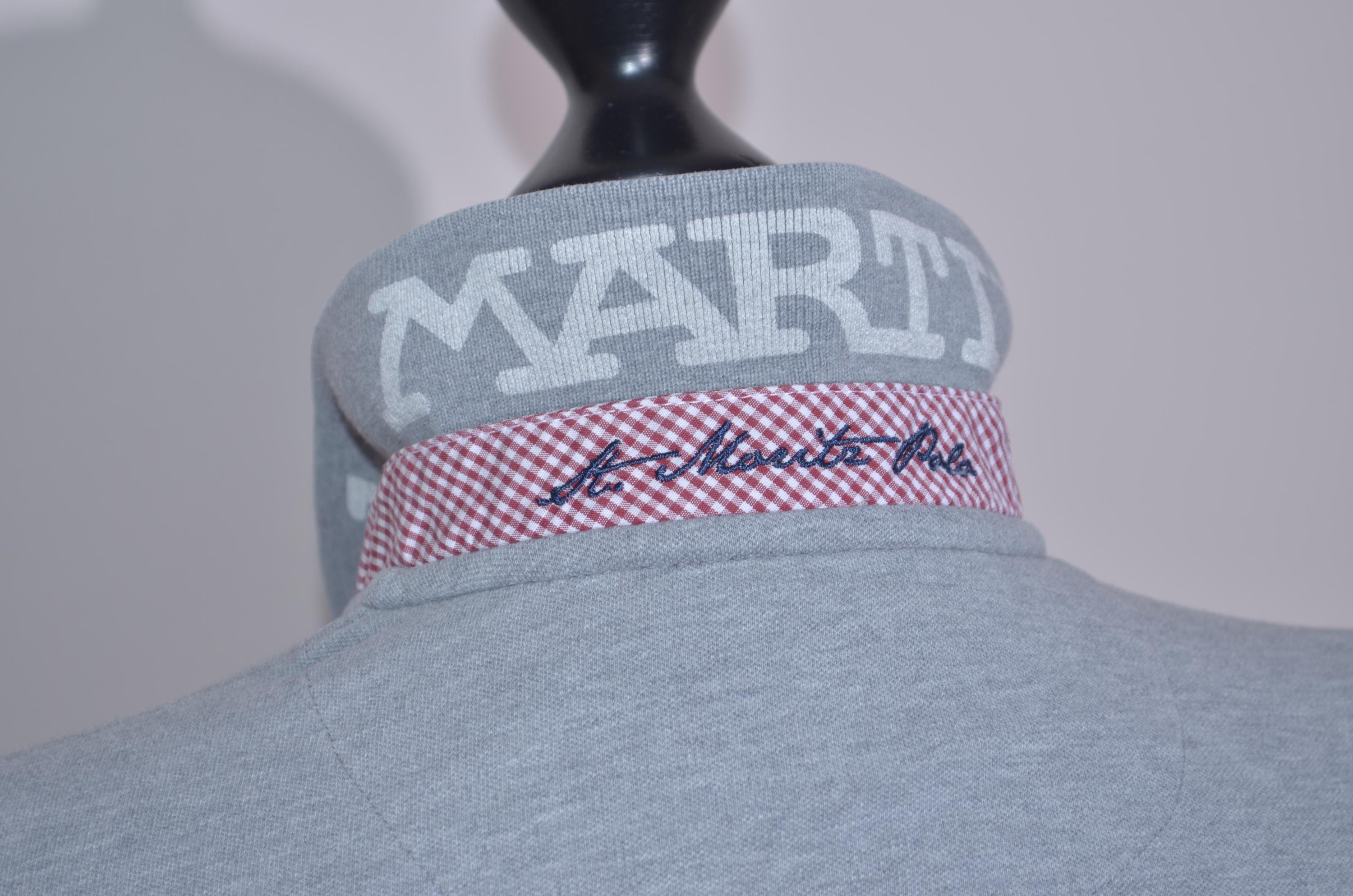 La Martina St Moritz メンズ グレー 長袖 ポロシャツ スリムフィット 