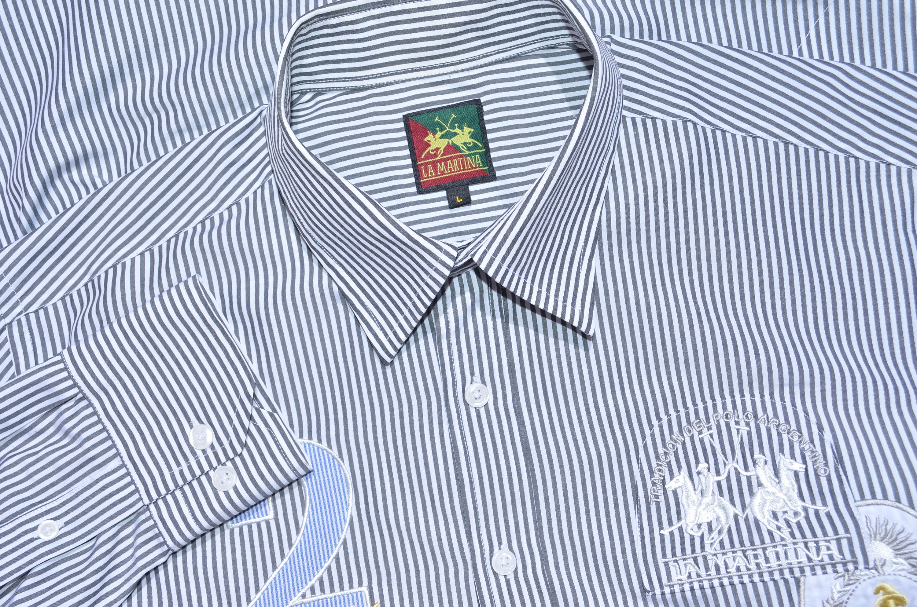 LA MARTINA Mens Striped Shirt Button Down Long Sleeve Size L - Etsy