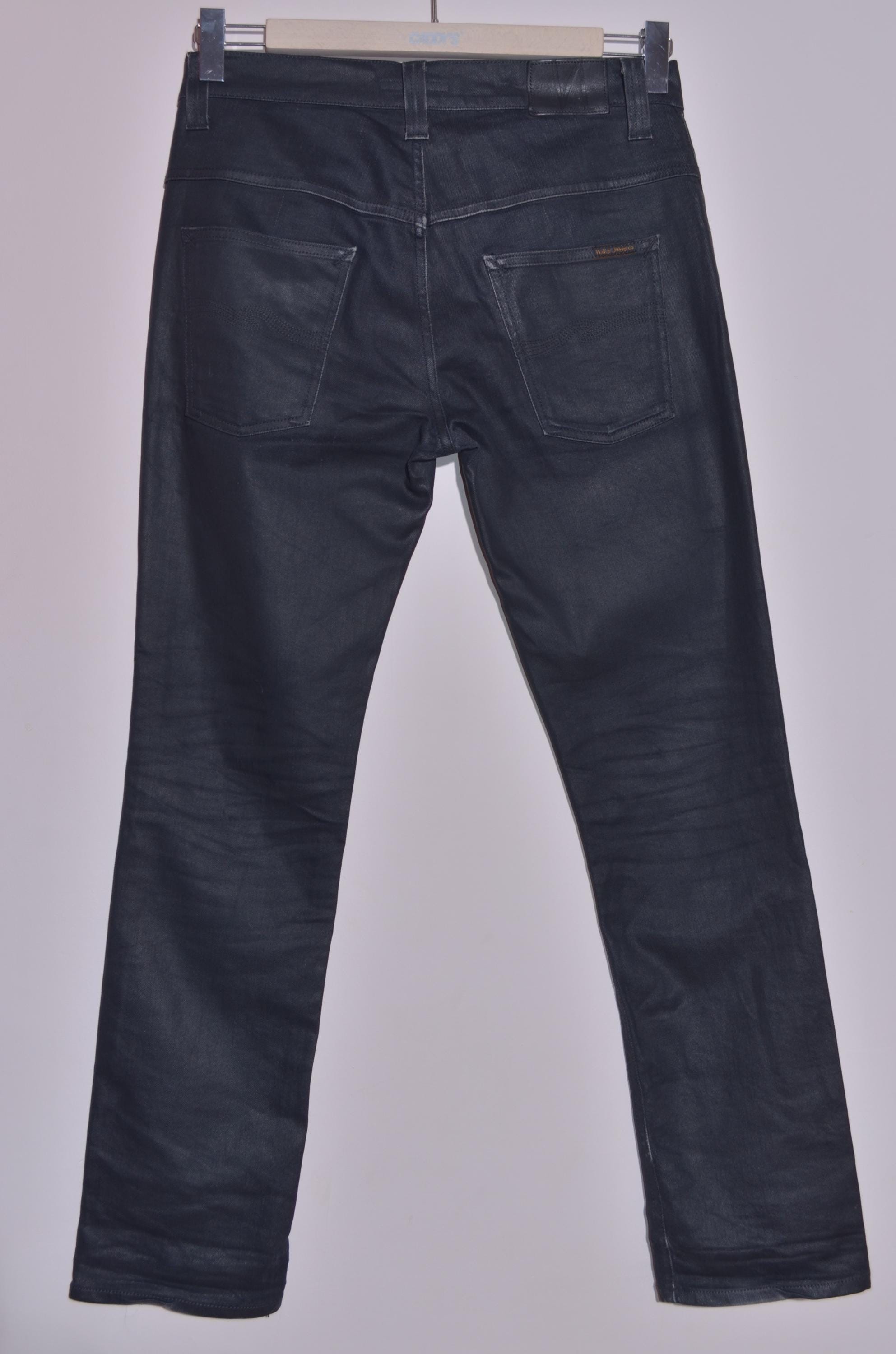Nudie Jeans Thin Finn Back 2 Black Slim Fit Stretch Organic Denim