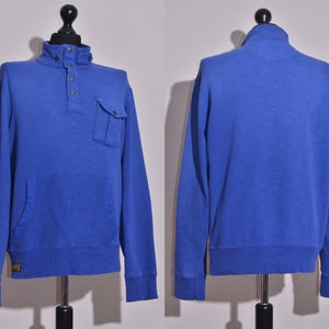 Vintage Polo Ralph Lauren 1/4 Snap Pullover Sweater Medium Blue Men&#39;s Size L